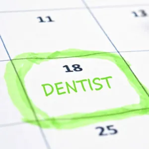 calendar with dentist written on it
